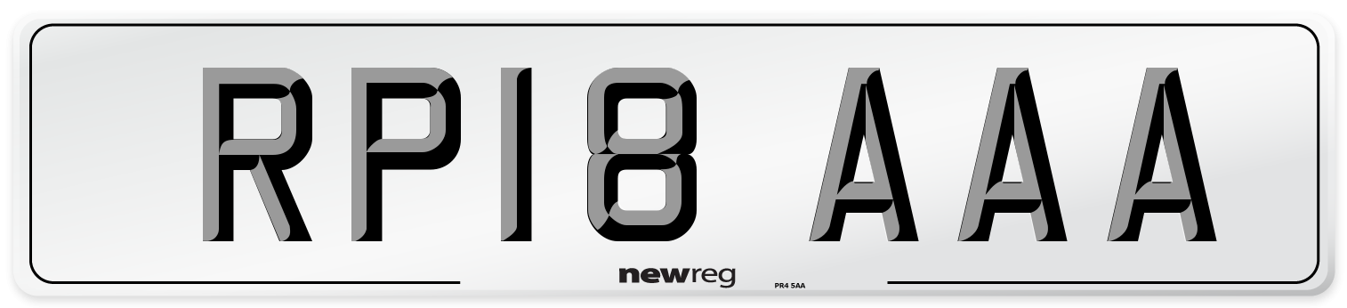 RP18 AAA Number Plate from New Reg